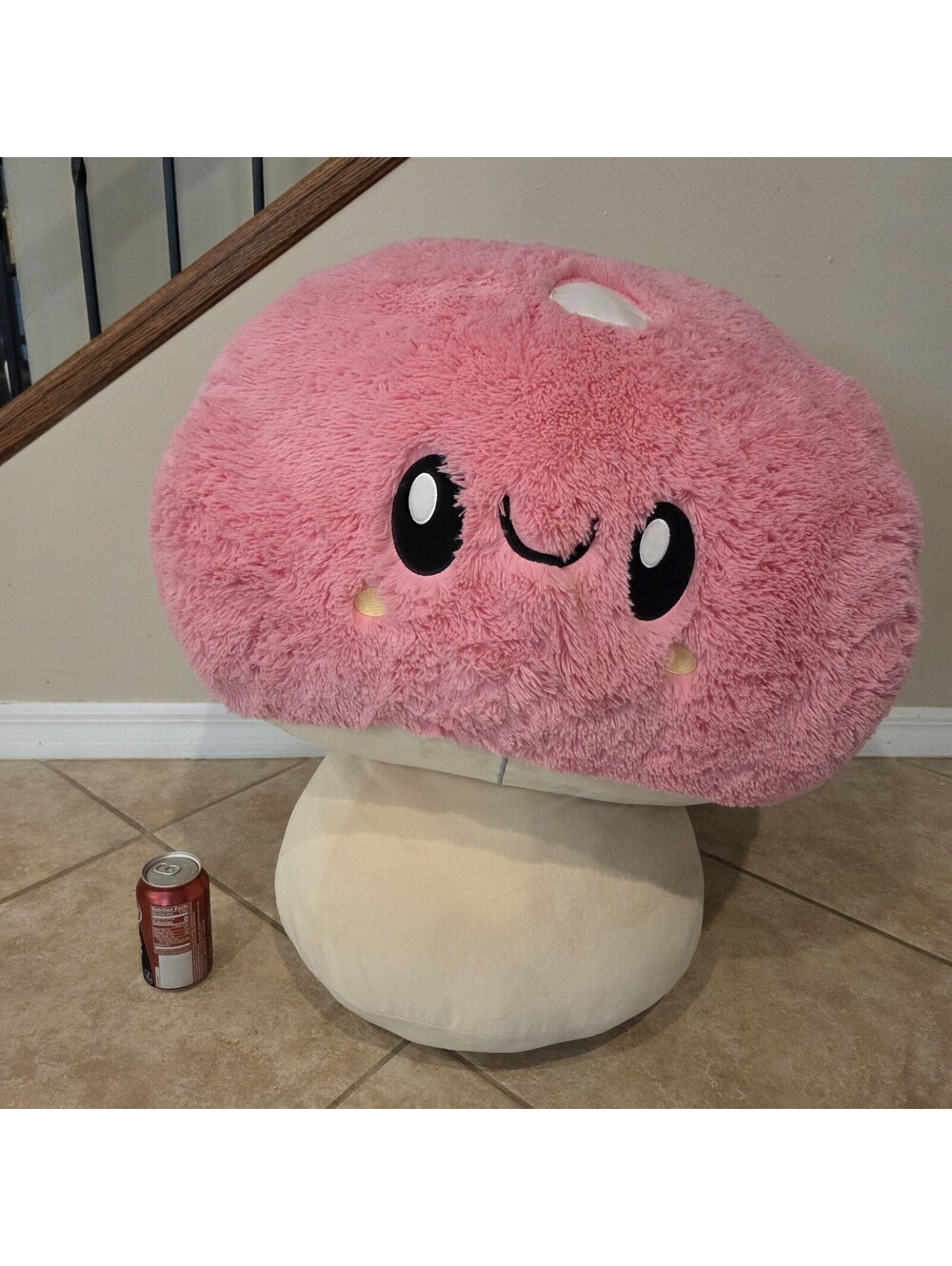 Massive Squishable Pink Mushroom Plush 29" Giant Giant Stuffed Toy Rare Shroom